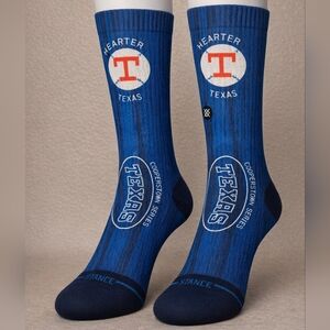 Stance Cooperstown Series Texas Rangers Blue Crew Socks, MLB, Mens L, Sizes 9-13